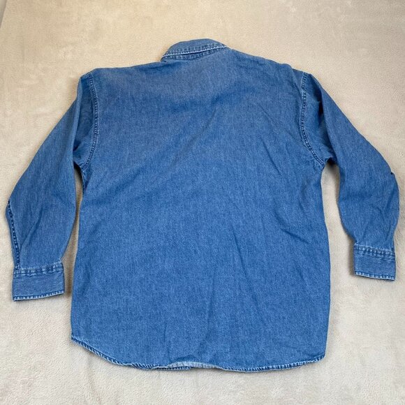 Coca-Cola Mens Chambray Shirt Large Long Sleeve Button Down - Picture 9 of 9